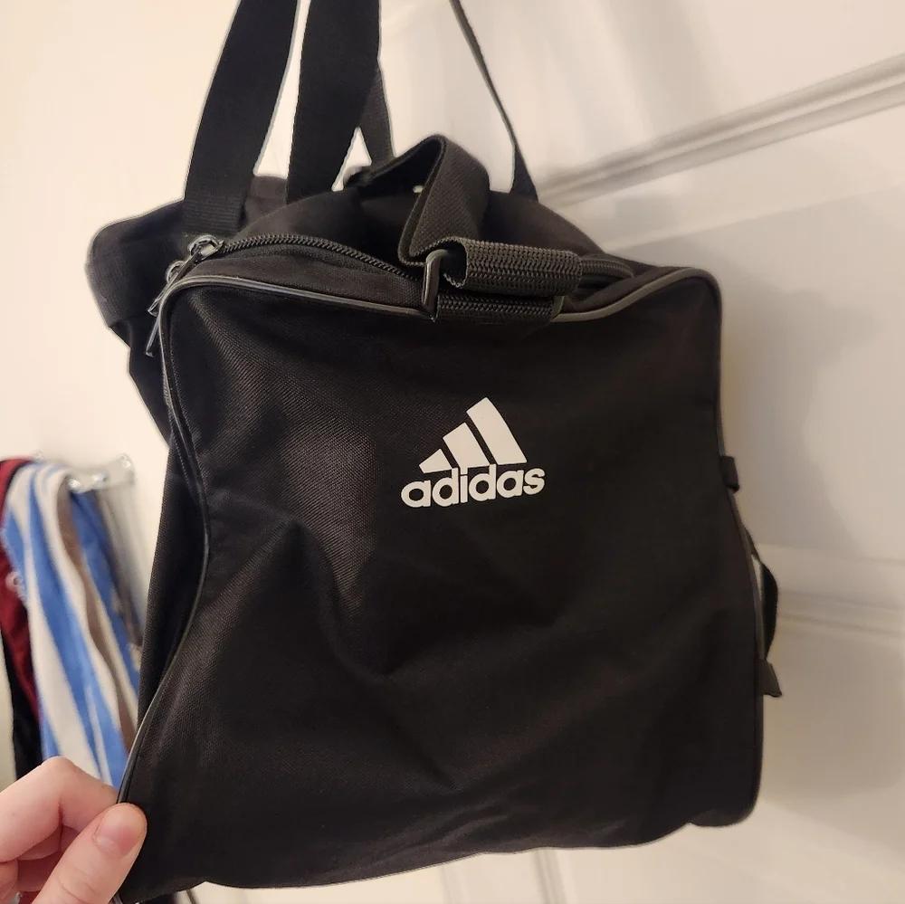 Adidas Duffle Gym Bag Black White Logo #A895